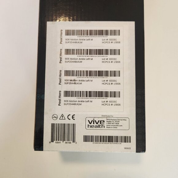 Coretech 906 Motion Ankle Brace by Vive Health Left Medium SUP2044BLKLM NEW NIB - Picture 6 of 7
